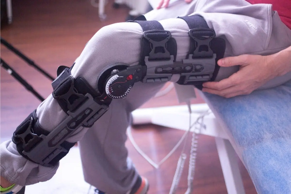 A man is using a support brace.