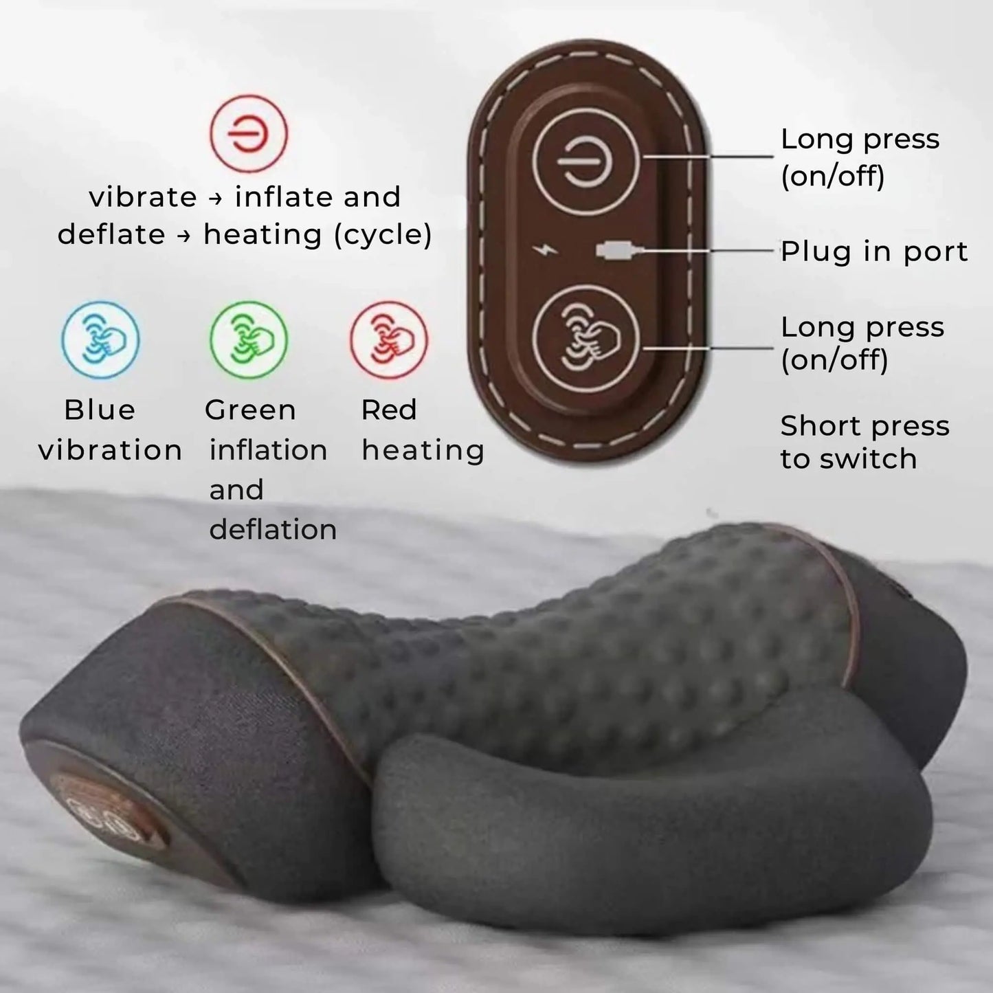 Neck Massager Pillow with Heat and Traction